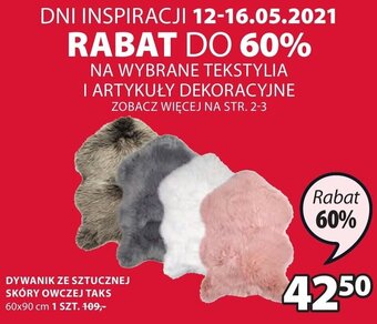 JYSK Dywanik ze sztucznej skóry owczej Taks 60x90cm oferta
