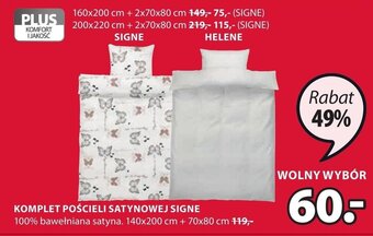 JYSK Komplet pościeli satynowej Signe oferta