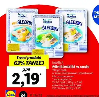 Lidl Mini śledziki w sosie śmietanowym 1 SZT 110 G oferta