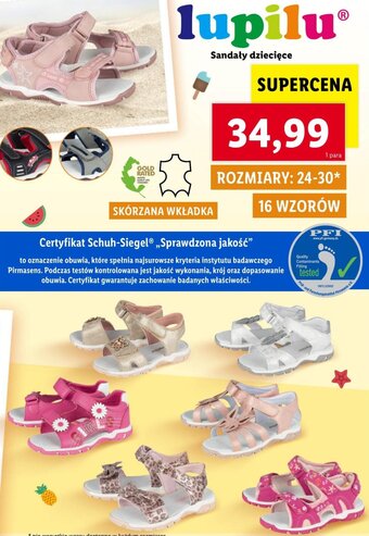Lidl Sandały dziecięce oferta