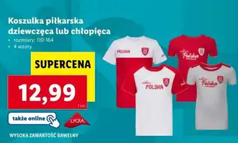 Lidl Koszulka piłkarska dziewczęca lub chłopięca oferta