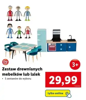 Lidl Zestaw drewnianych mebelków dla lalek oferta