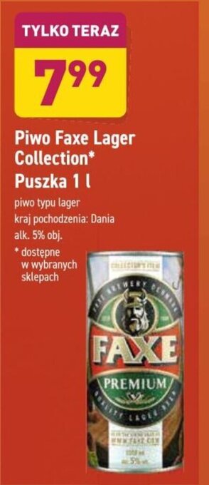 ALDI Piwo Faxe Lager Collection 1l oferta