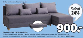 JYSK Kanapa z szezlongiem Hampen oferta