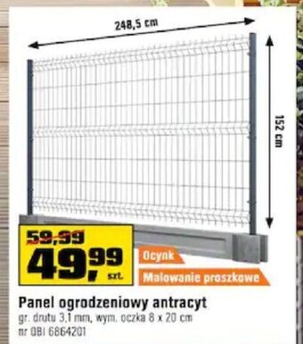 OBI Panel ogrodzeniowy Antracyt oferta