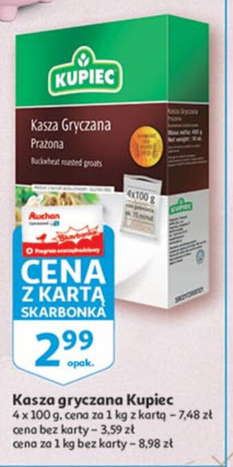 Auchan Kasza gryczana Kupiec 4x100g oferta