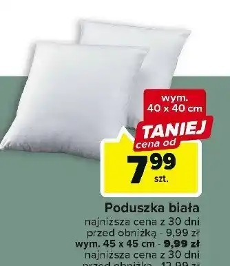 Carrefour Poduszka biała 45 x 45 cm 1 SZT oferta