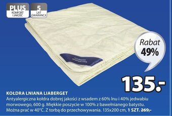 JYSK Kołdra lniana Liaberget oferta