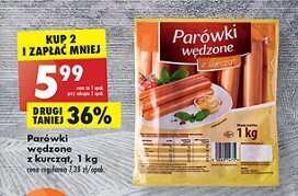 Biedronka Parówki wędzone z kurcząt 1 SZT 1 KG oferta