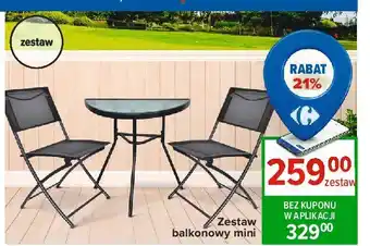 Carrefour Zestaw balkonowy stół + 2 krzesła 1 ZES oferta