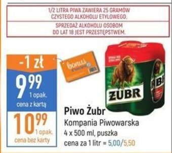 E.Leclerc Piwo Żubr 4x500ml oferta