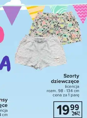 Carrefour Szorty dziewczęce licencja 98-134 1 SZT oferta