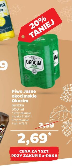 Netto Piwo Jasne okocimskie Okocim oferta