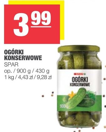 Spar Ogórki konserwowe Spar 900g oferta