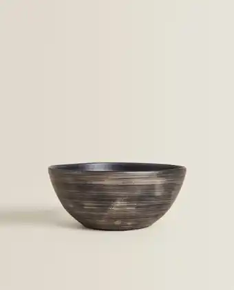 ZARA HOME Czarna miska z kamionki w spiralny wzór oferta