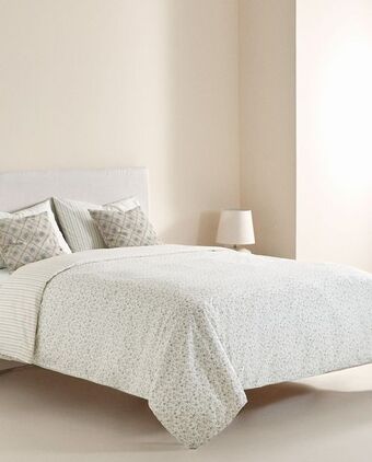 ZARA HOME Poszwa na kołdrę z nadrukiem w kwiaty i paski oferta