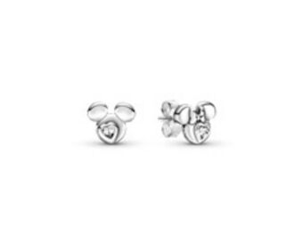 Pandora Kolczyki sztyfty zarys sylwetek miki i minnie, disney oferta