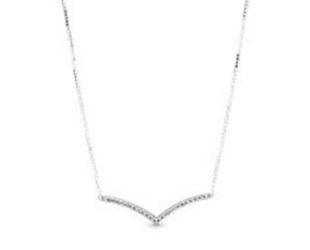 Pandora Naszyjnik wishbone z lśniącymi kamieniami oferta