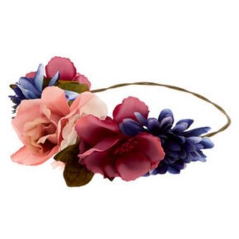 Claire's Large rose flower crown headwrap - pink oferta