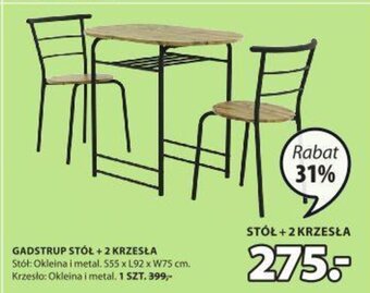 JYSK Gadstrup stół + 2 krzesła oferta