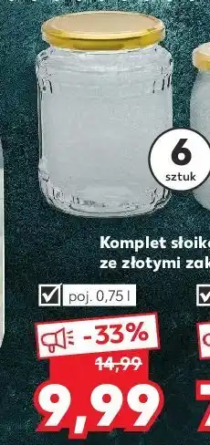 Kaufland Słoik 750 ml ze złotą zakrętką 1 OPAK 6 SZT oferta