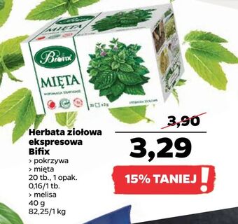 Netto Herbata ziołowa ekspresowa Bifix oferta