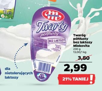 Netto Twaróg półtłusty bez laktozy Mlekovita oferta