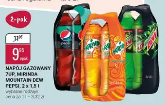 bi1 Napój gazowany 7 Up, Mirinda, Mountain Dew, Pepsi 2x1,5l oferta