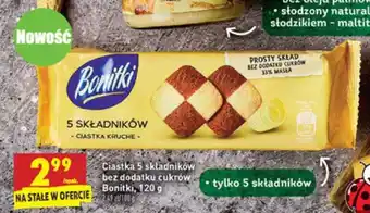 Biedronka Ciastka 5 składników bez dodatku cukrów Bonitki 120g oferta