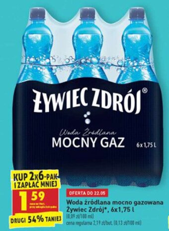 Biedronka Woda źródlana mocno gazowana Żywiec Zdrój 1,75l oferta