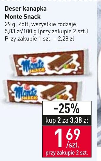Stokrotka Deser kanapka Monte Snack 29g oferta