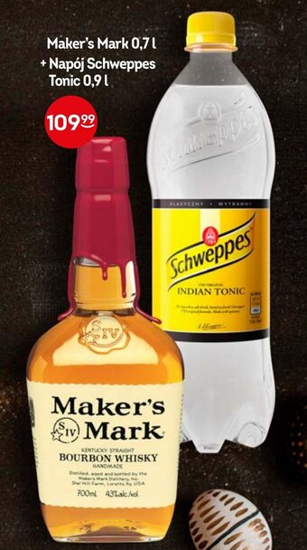 Maker's Mark 0,7l + Napój Schweppes Tonic 0,9l