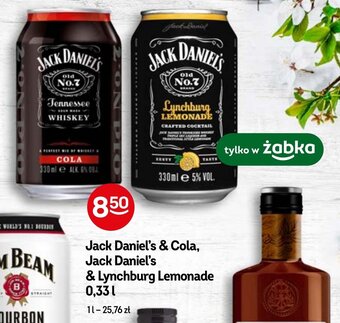 Żabka Jack Daniel's & Cola, Jack Daniel's & Lynchburg Lemonade 0,33l oferta