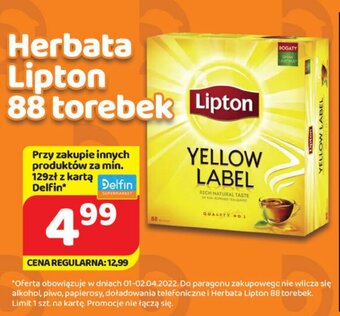 Delfin Herbata Lipton 88 tb. oferta