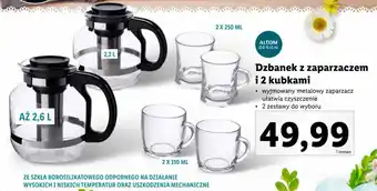 Lidl Dzbanek z zaparzaczem i 2 kubkami oferta