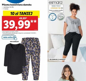 Lidl Piżama bawełniana damska oferta
