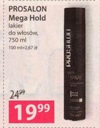 Hebe Prosalon Mega Hold lakier do włosów 750ml oferta