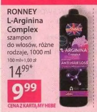 Hebe Ronney L-Arginina Complex szampon do włosów 1000ml oferta