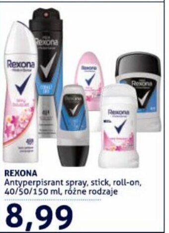 Blue Stop Rexona antyperspirant spray, stick, roll-on 40-150ml oferta