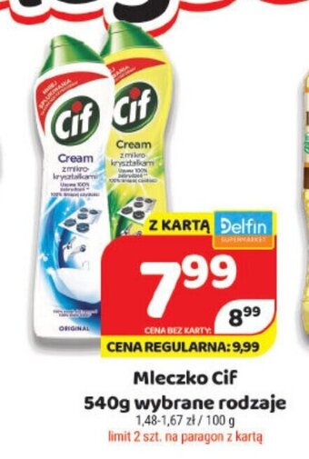Delfin Mleczko Cif 540g oferta
