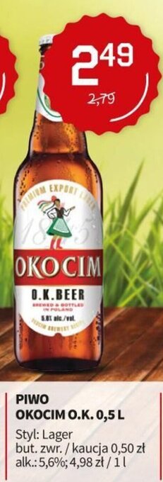Duży Ben Piwo Okocim O.K. 0,5l oferta