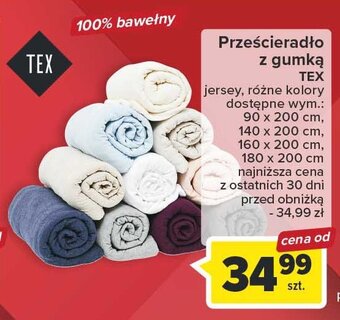 Carrefour Prześcieradło jersey z gumką 90 x 200 cm oferta