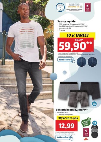 Lidl Jeansy męskie oferta