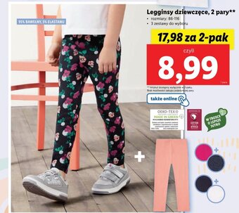 Lidl Legginsy dziewczęce 2 pary oferta