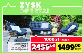 Carrefour Zestaw mebli ogrodowych natura oferta