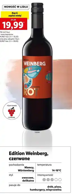 Lidl Edition Weinberg czerwone 750ml oferta