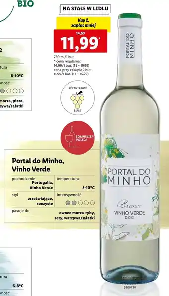 Lidl Portal do Minho Vinho Verde 750ml oferta