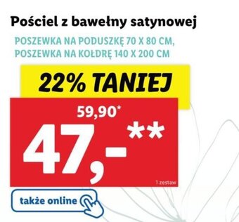 Lidl Pościel z bawełny satynowej 140 x 200 cm oferta