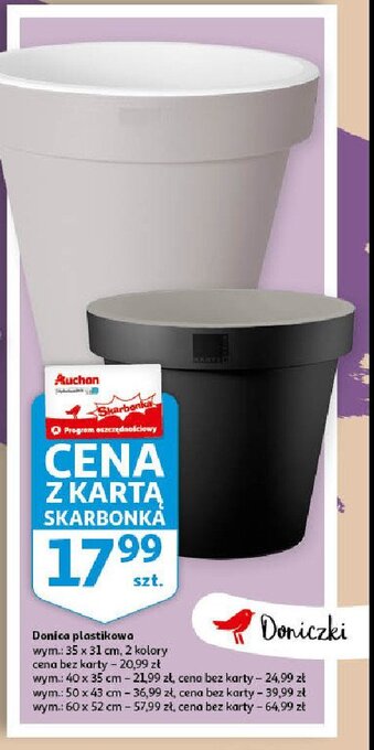 Auchan Donica plastikowa 40 x 35 oferta