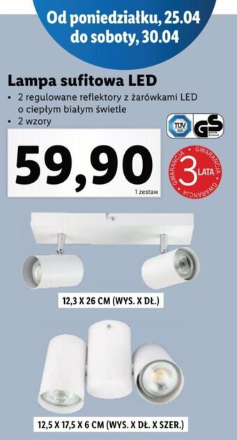 Lidl Lampa sufitowa LED oferta